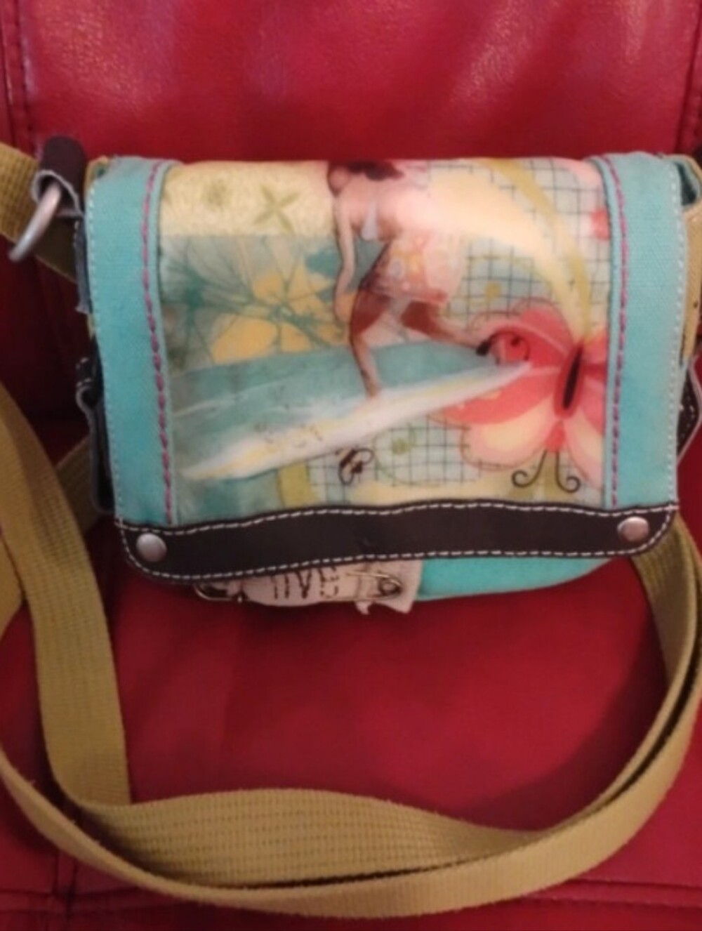 Sherpani Vintage Rare "Surfer Girl" Small Crossbody Bag